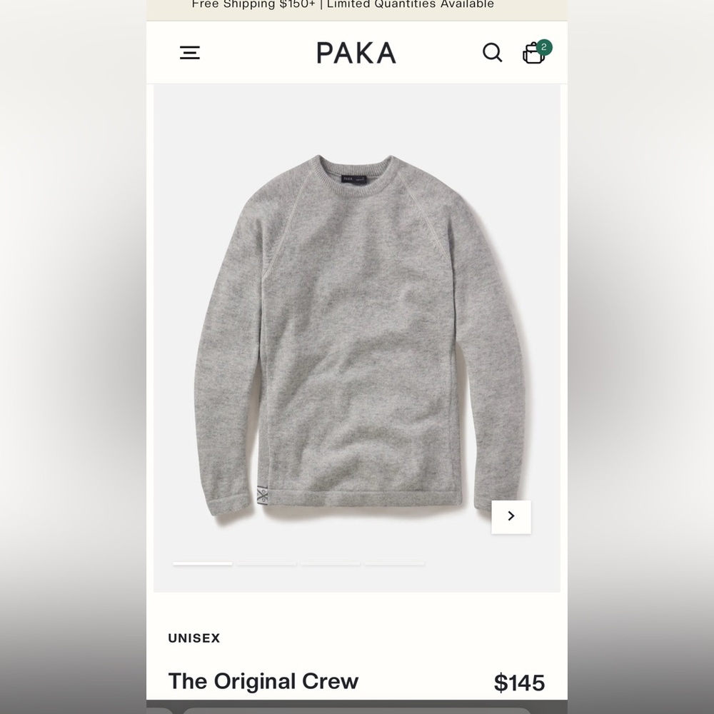 Men's Gray Paka Sweater